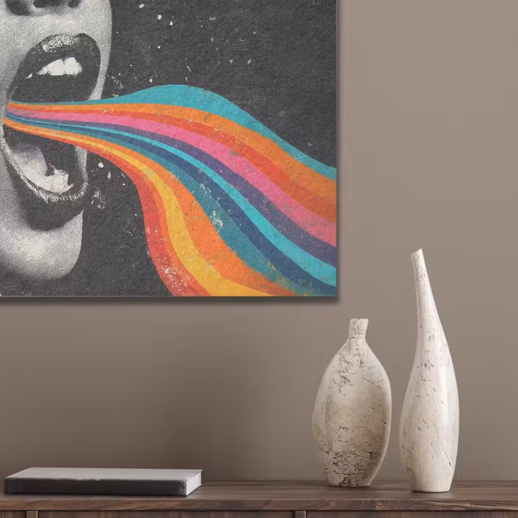 Mond - Golven - Regenboog PET vilt klein -sfeer6_closeup