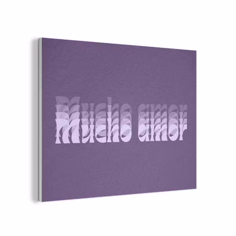 Mucho amor - Paars - Grafisch PET vilt klein -3d