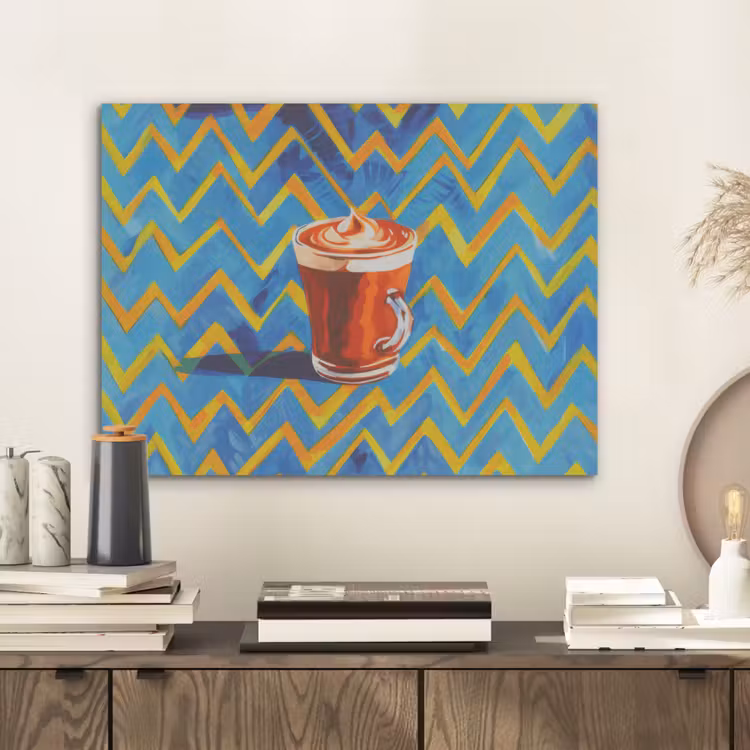 Mok - Koffie - Zigzag - Slagroom PET vilt klein -sfeer1