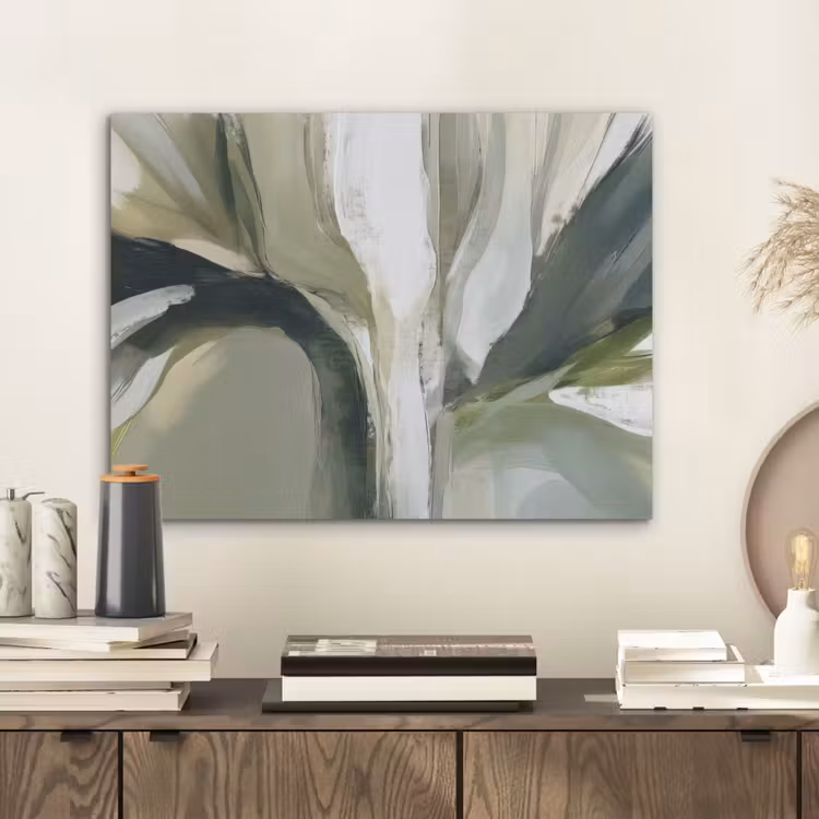 Natuur - Abstract - Groen - Penseelstreken PET vilt klein -sfeer1