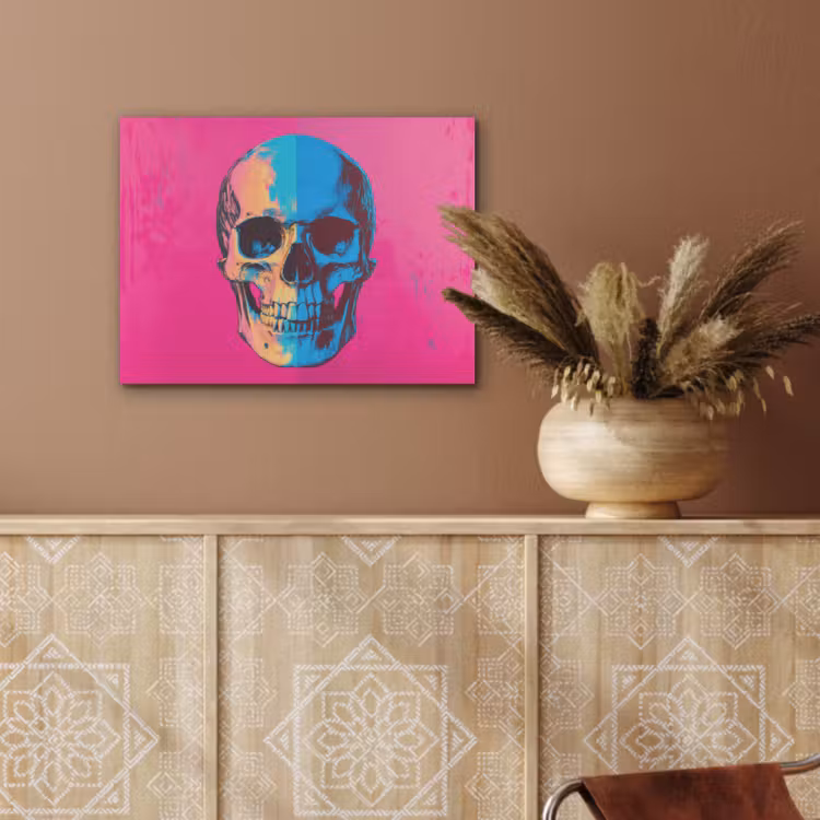Neon - Blauw - Pop-art - Schedel PET vilt klein -sfeer4