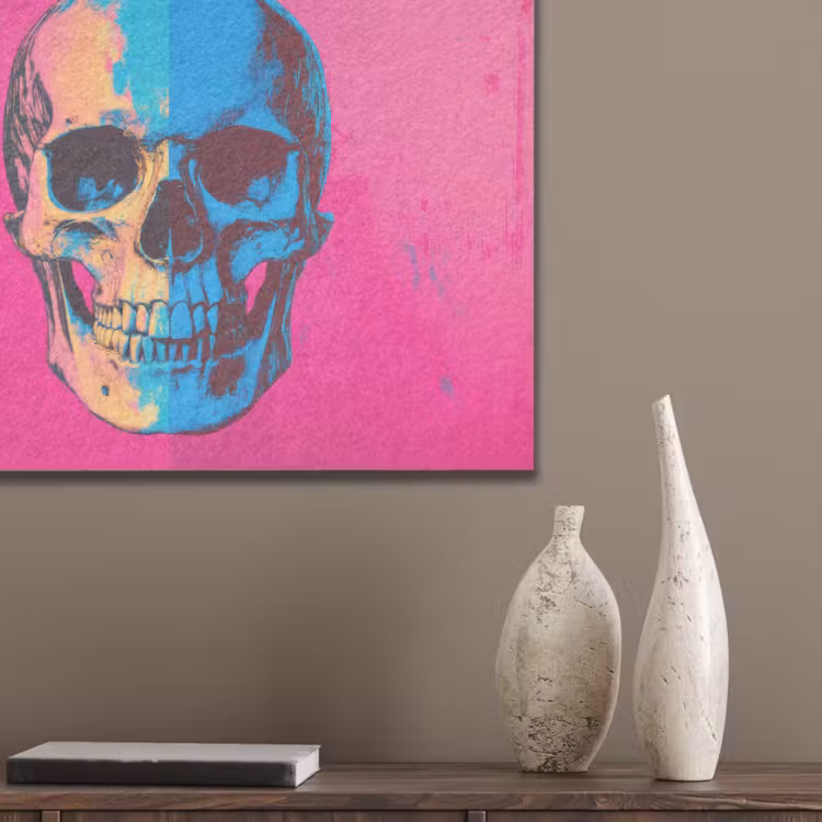 Neon - Blauw - Pop-art - Schedel PET vilt klein -sfeer6_closeup
