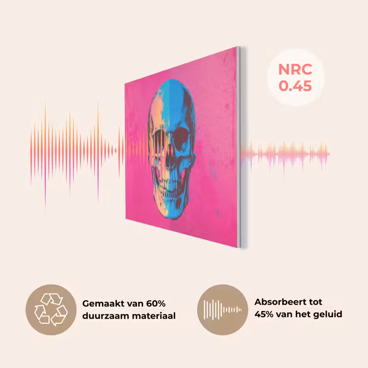 Neon - Blauw - Pop-art - Schedel PET vilt klein -USP_NL