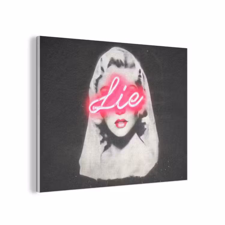 Neon - Letters - Vintage - Vrouw PET vilt klein -3d