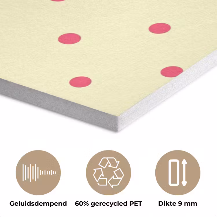 Nice - Stippen - Roze - Geel PET vilt klein -closeup_NL