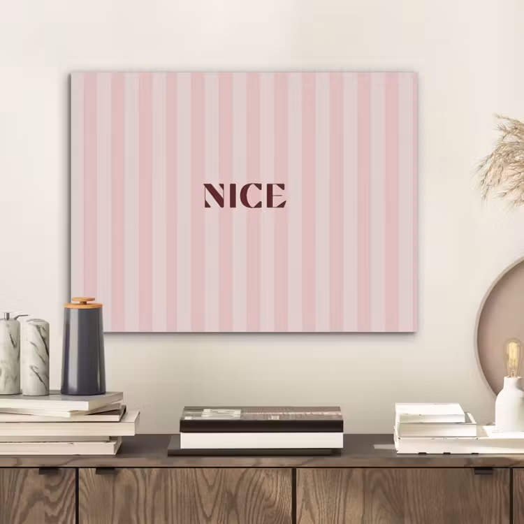 Nice - Strepen - Roze PET vilt klein -sfeer1