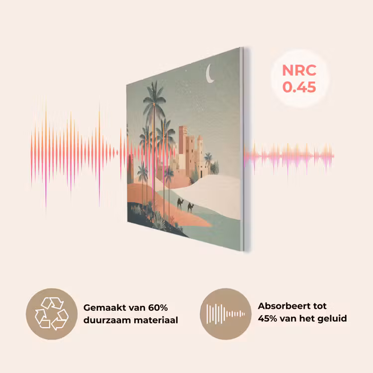 Nachtlandschap - Kamelen - Sterren - zandduinden PET vilt klein -USP_NL