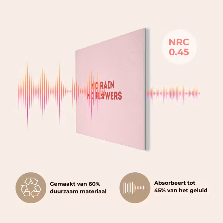 No rain no flowers - Minimalistisch - Roze - Bloem PET vilt klein -USP_NL