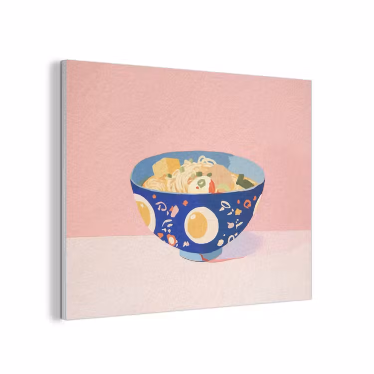 Noodles - Kom - Blauw - Illustratie PET vilt klein -3d
