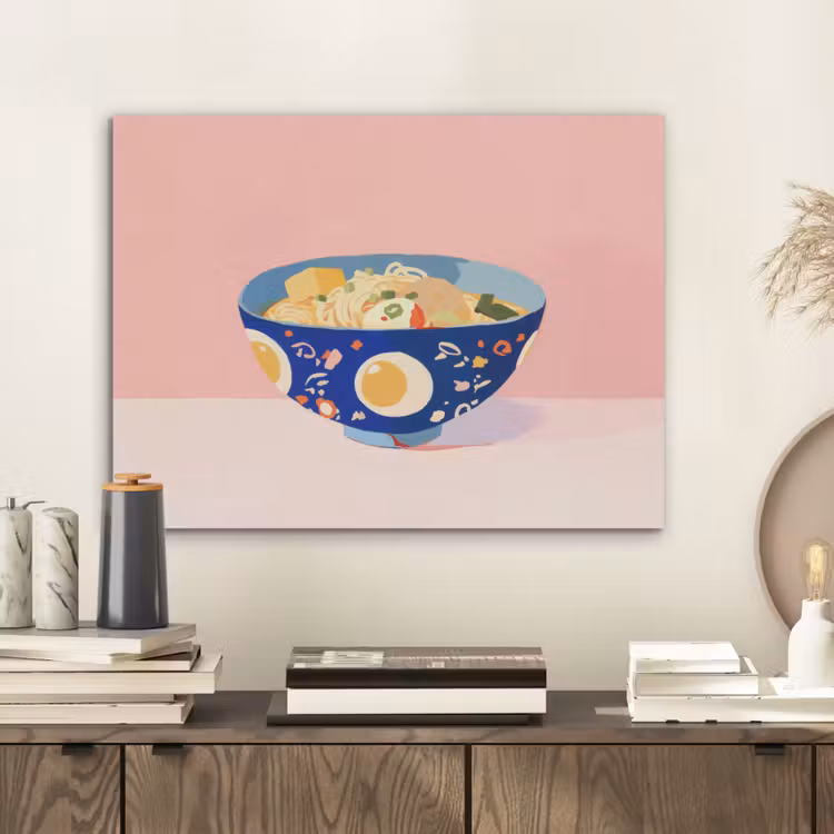 Noodles - Kom - Blauw - Illustratie PET vilt klein -sfeer1