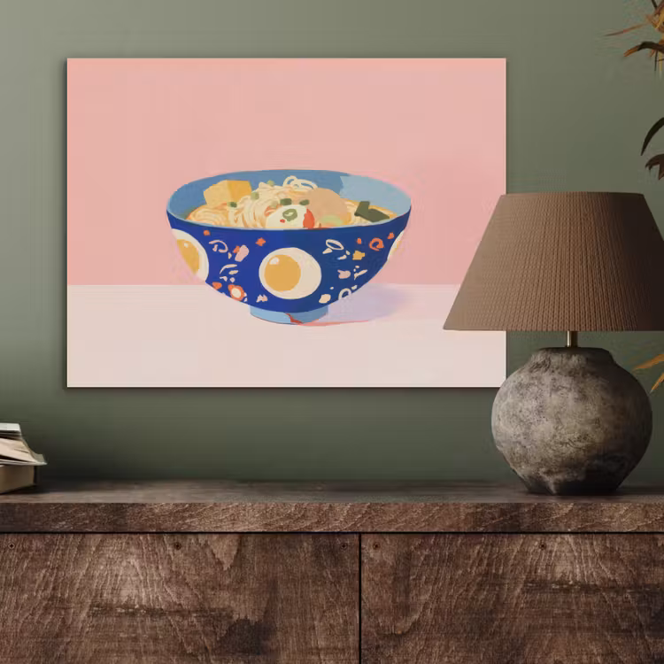 Noodles - Kom - Blauw - Illustratie PET vilt klein -sfeer2
