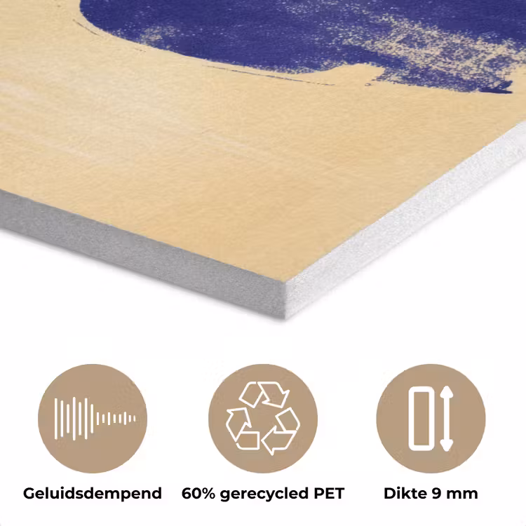 Okergeel - Blauw - Eenvoudige lijnen PET vilt klein -closeup_NL