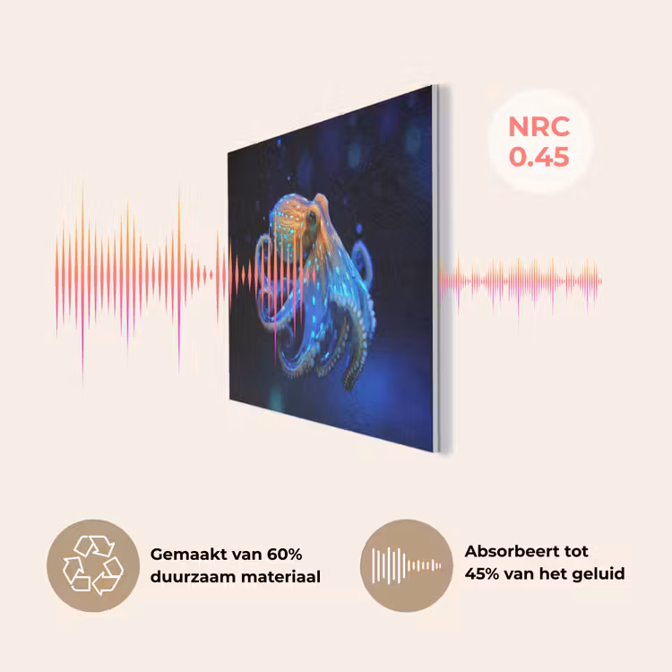 Octopus - Stippen - Blauw - Zee PET vilt klein -USP_NL