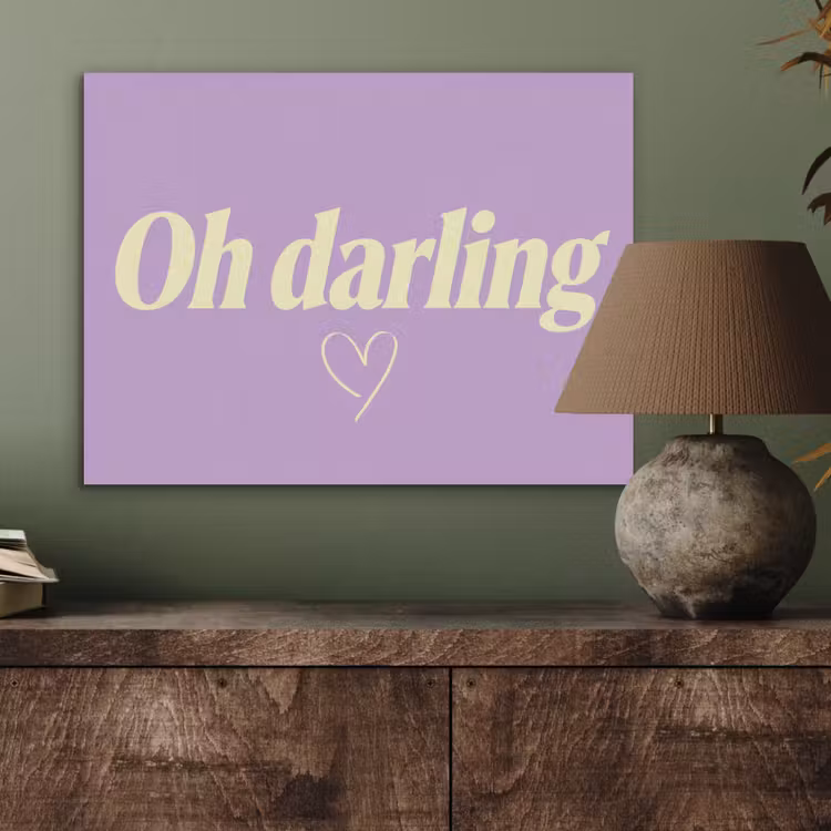Oh darling - Hart - Paars PET vilt klein -sfeer2