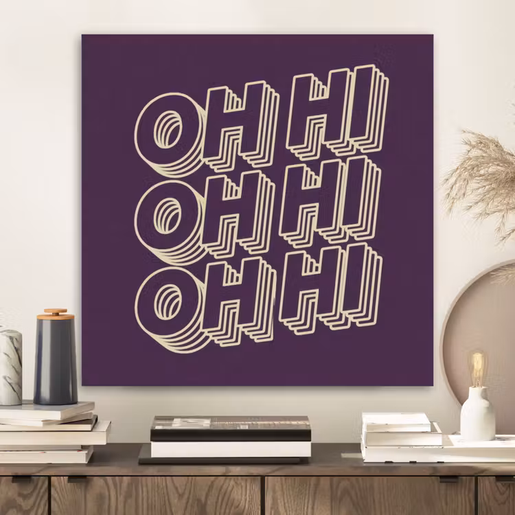 Oh hi - Paars - 3D PET vilt klein -sfeer1
