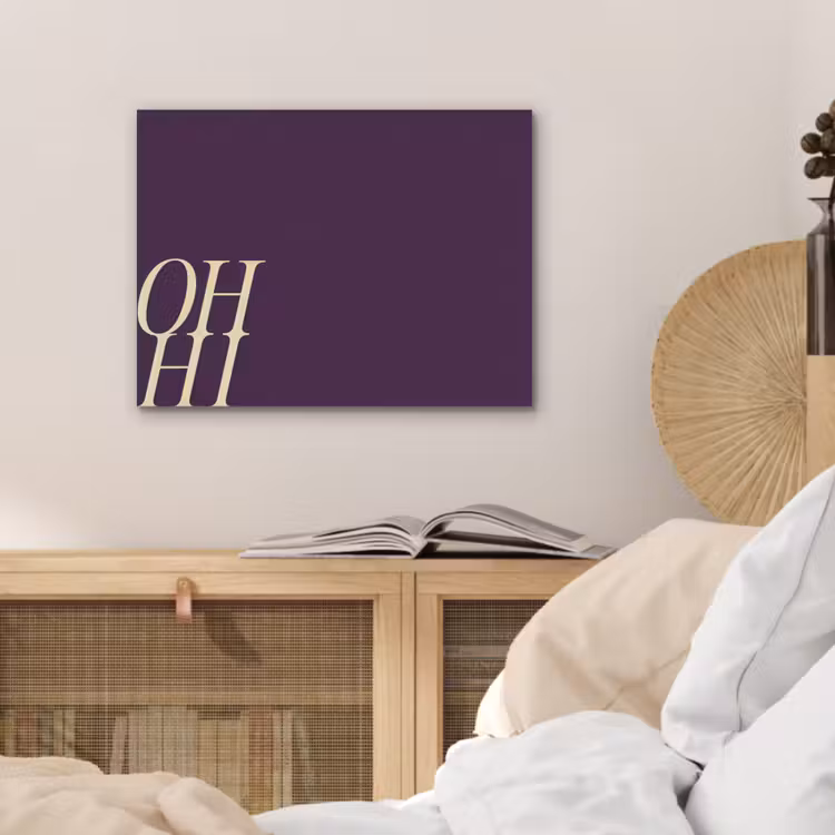 Oh hi - Paars - Cursief PET vilt klein -sfeer3
