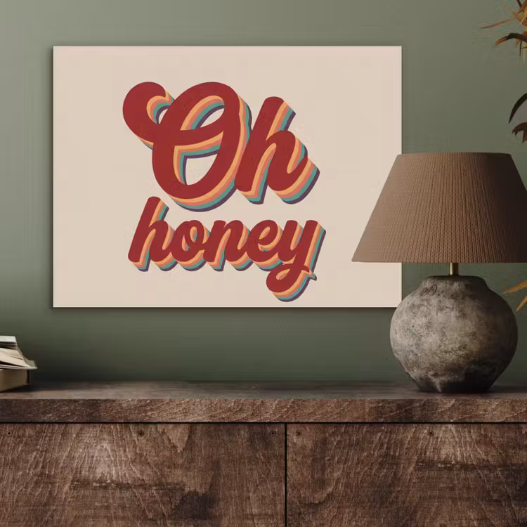Oh honey - Rood - Schaduw PET vilt klein -sfeer2