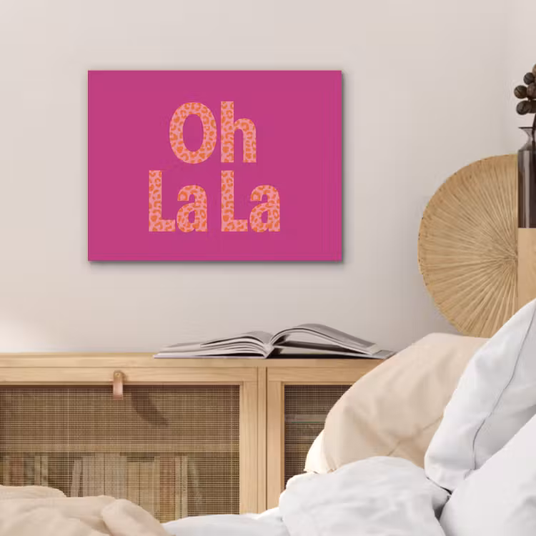 Oh la la - Luipaardprint - Roze PET vilt klein -sfeer3