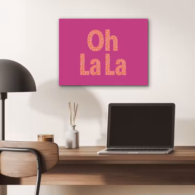 Oh la la - Luipaardprint - Roze PET vilt klein -sfeer5