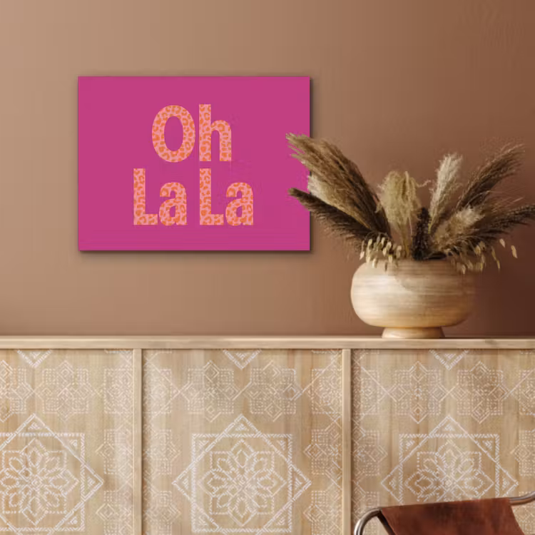 Oh la la - Luipaardprint - Roze PET vilt klein -sfeer4
