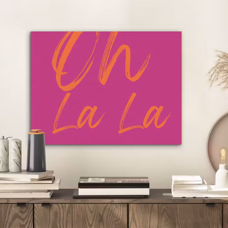 Oh la la - Oranje - Roze PET vilt klein -sfeer1