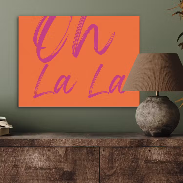 Oh la la - Oranje - Roze - Grafisch PET vilt klein -sfeer2