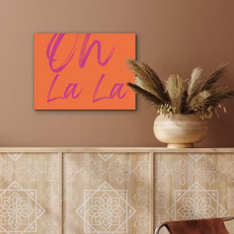 Oh la la - Oranje - Roze - Grafisch PET vilt klein -sfeer4