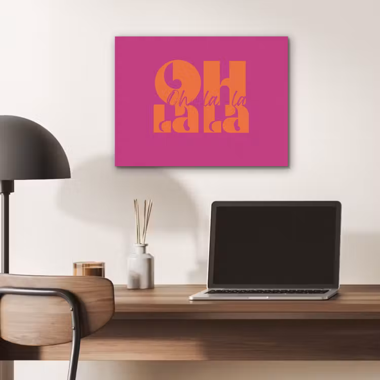 Oh la la - Roze - Oranje - Gestapelde letters PET vilt klein -sfeer5