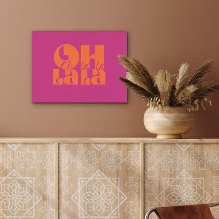 Oh la la - Roze - Oranje - Gestapelde letters PET vilt klein -sfeer4