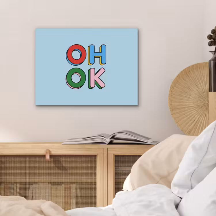 Oh ok - Blauw - Kleurrijk PET vilt klein -sfeer3