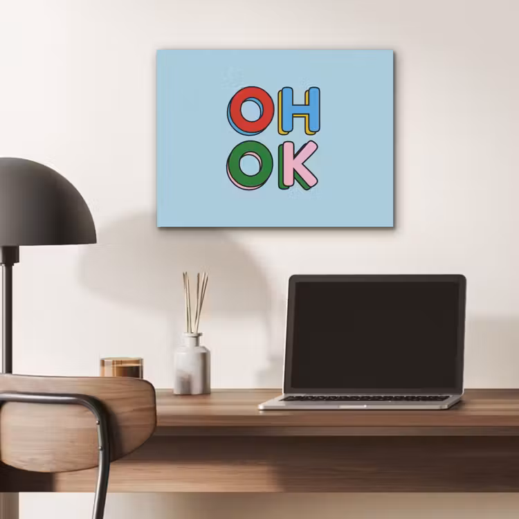 Oh ok - Blauw - Kleurrijk PET vilt klein -sfeer5