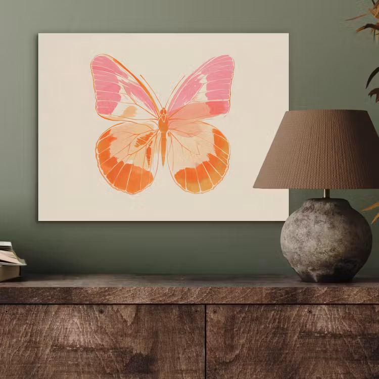 Oranje - Vlinder - Minimalistisch PET vilt klein -sfeer2