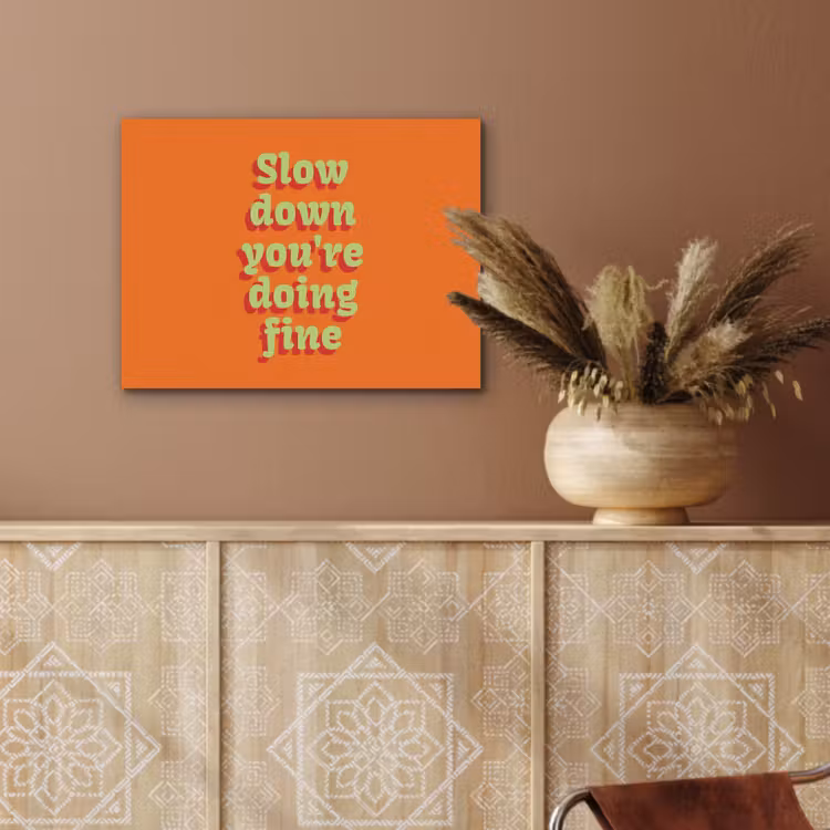 Oranje - Slow down you're doing fine - Retro PET vilt klein -sfeer4