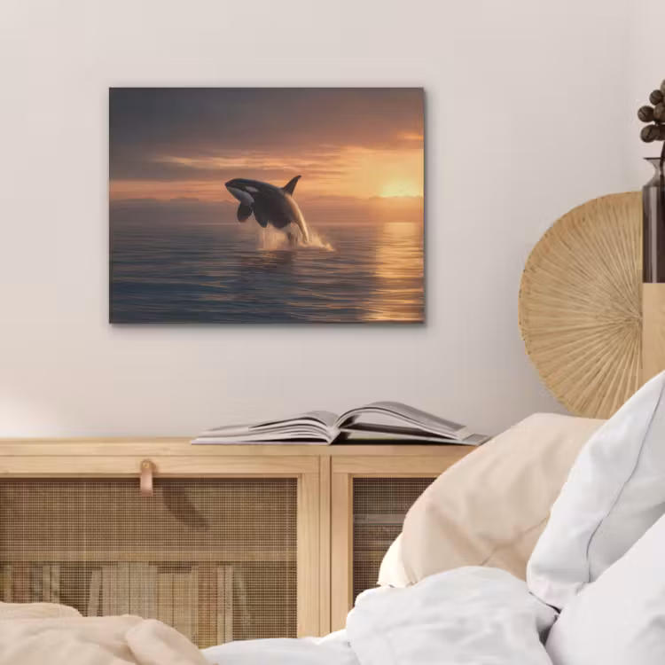Orka - Zee - Zonsondergang PET vilt klein -sfeer3