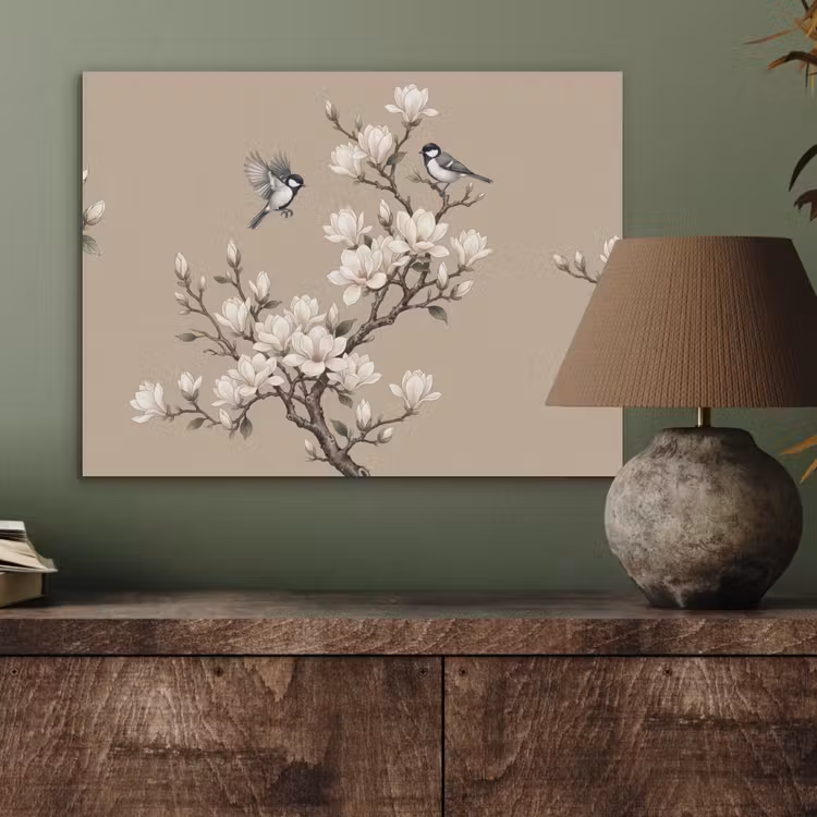 Oosters - Vogels - Beige PET vilt klein -sfeer2
