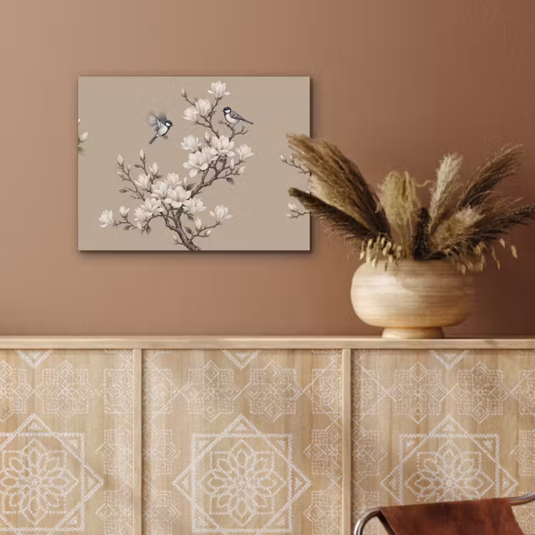 Oosters - Vogels - Beige PET vilt klein -sfeer4