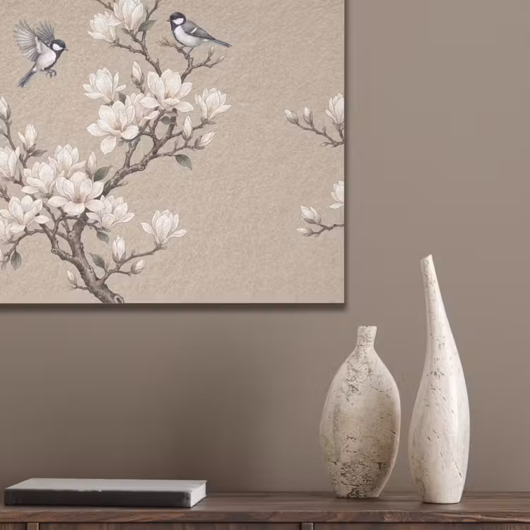 Oosters - Vogels - Beige PET vilt klein -sfeer6_closeup