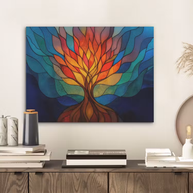 Sierglas - Boom - Rood - Vlakken PET vilt klein -sfeer1