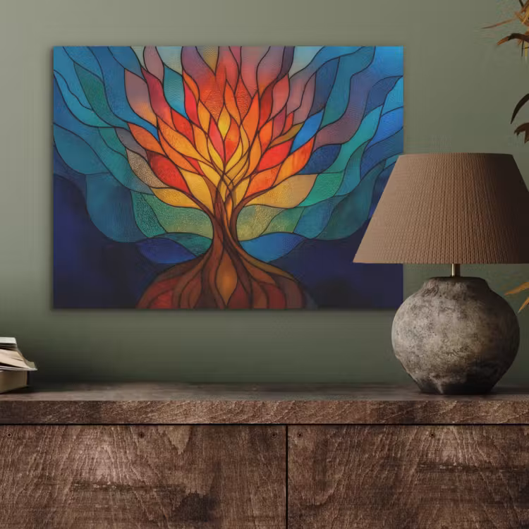 Sierglas - Boom - Rood - Vlakken PET vilt klein -sfeer2