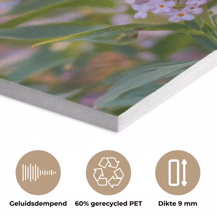 Sierlijke - Vlinder - Paarse - Bloemen PET vilt klein -closeup_NL