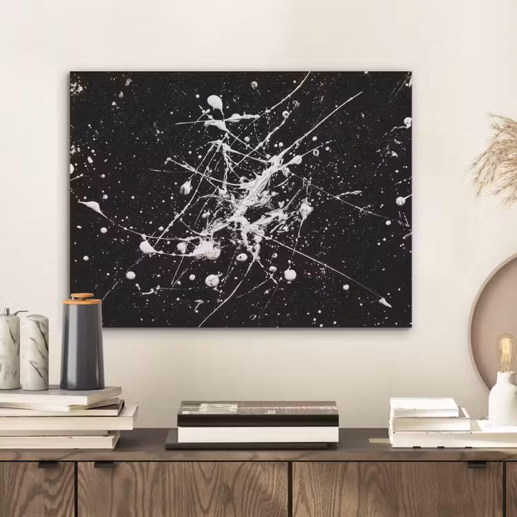 Verfspatten - Wit - Abstract - Explosie PET vilt klein -sfeer1