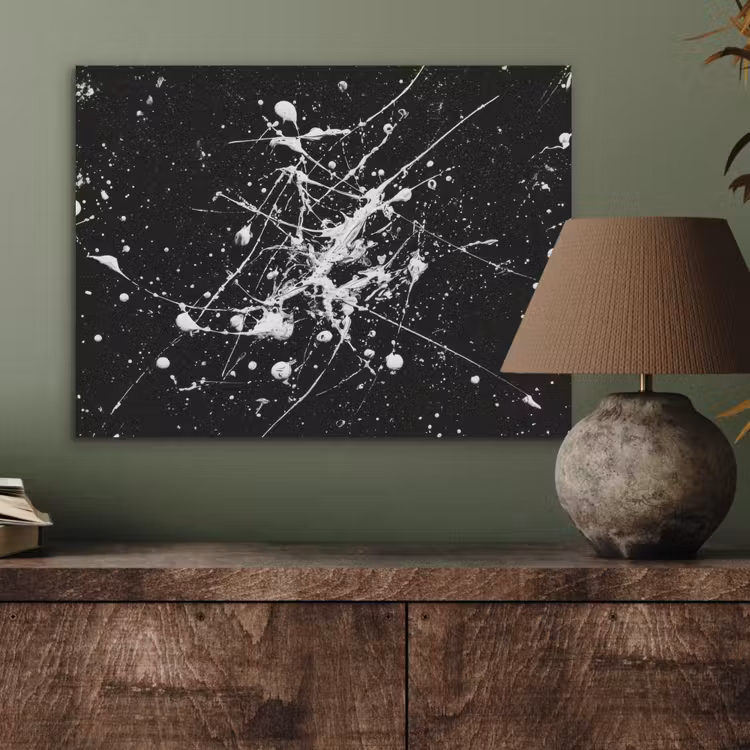 Verfspatten - Wit - Abstract - Explosie PET vilt klein -sfeer2