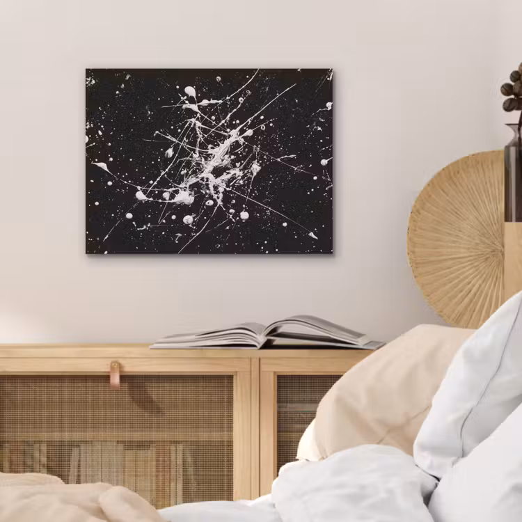 Verfspatten - Wit - Abstract - Explosie PET vilt klein -sfeer3