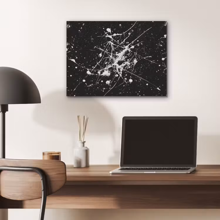Verfspatten - Wit - Abstract - Explosie PET vilt klein -sfeer5