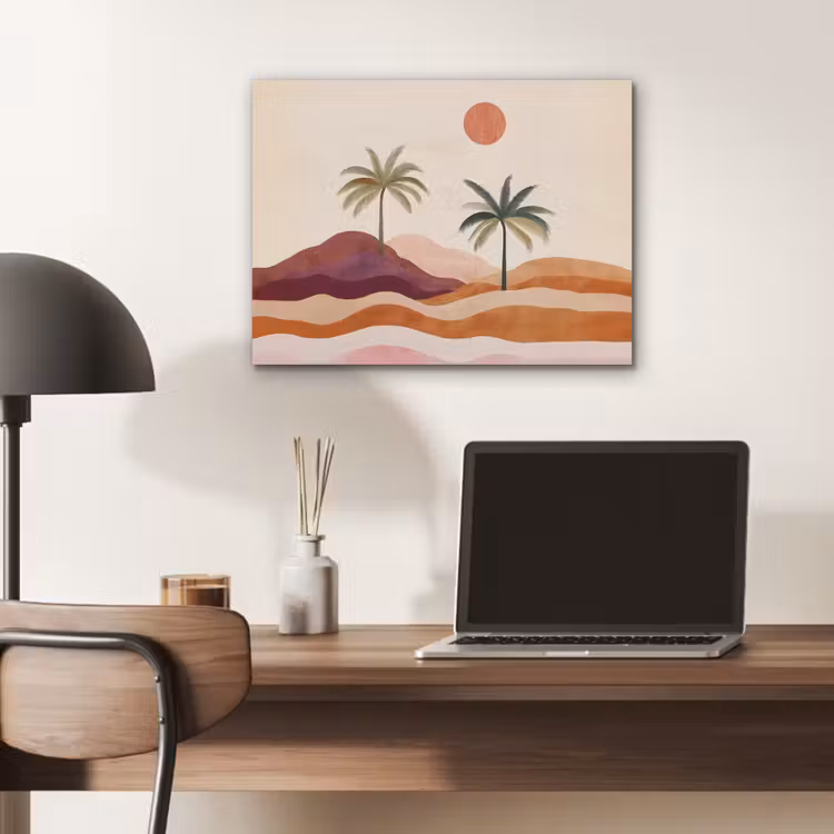 Palmbomen - Abstract - Zon - Heuvels PET vilt klein -sfeer5