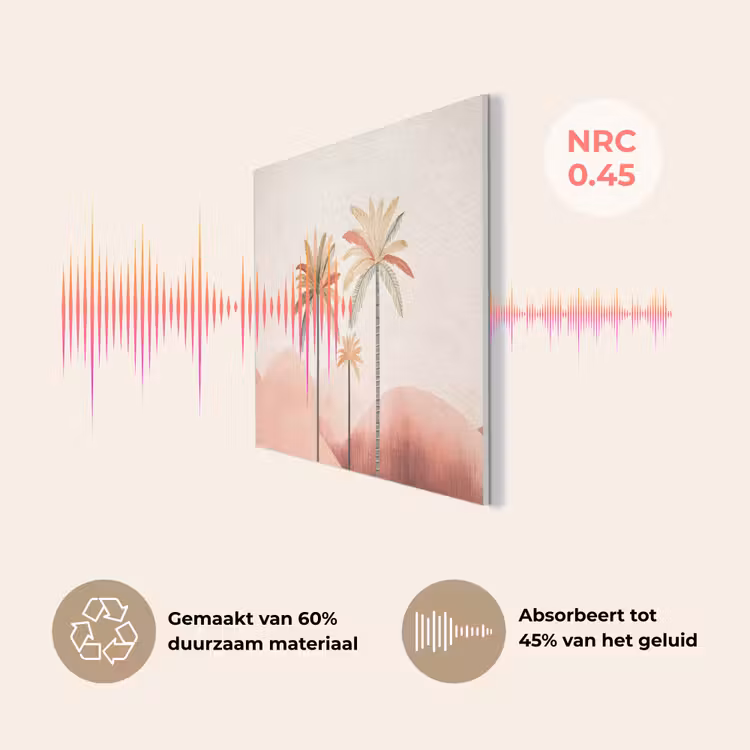 Palmbomen - Heuvels - Minimalistisch - Zachtroze PET vilt klein -USP_NL