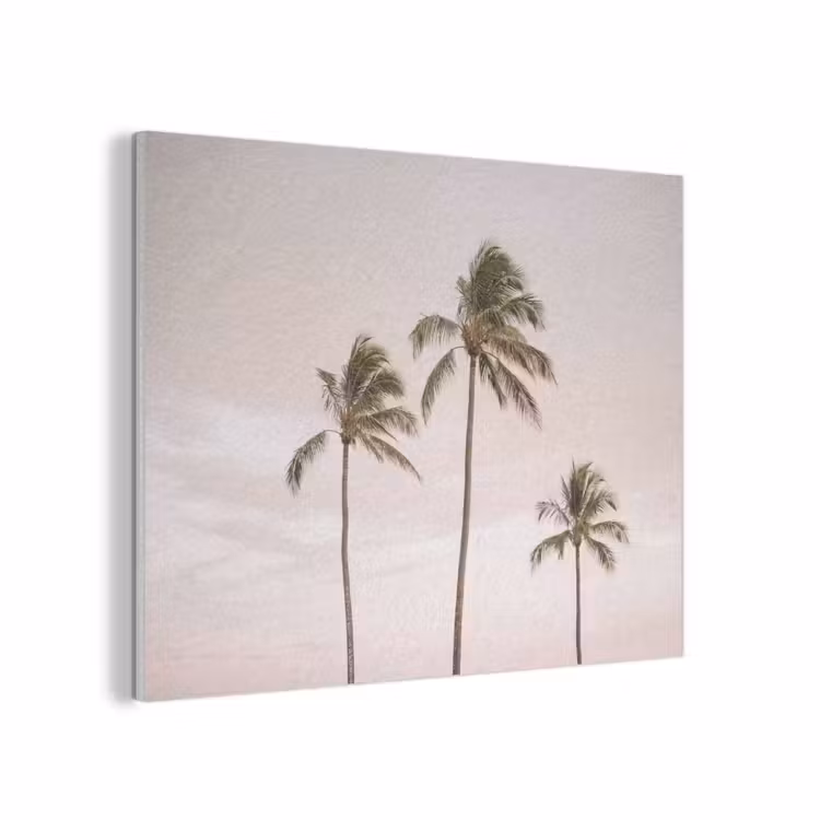 Palmbomen - Zonsondergang - Roze PET vilt klein -3d