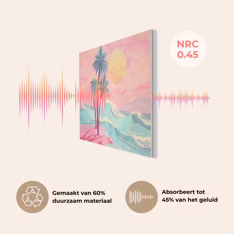 Palmbomen - Golven - Zee PET vilt klein -USP_NL