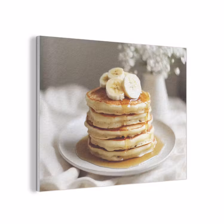 Pannenkoeken - Banaan - Siroop - Wit - Beige PET vilt klein -3d
