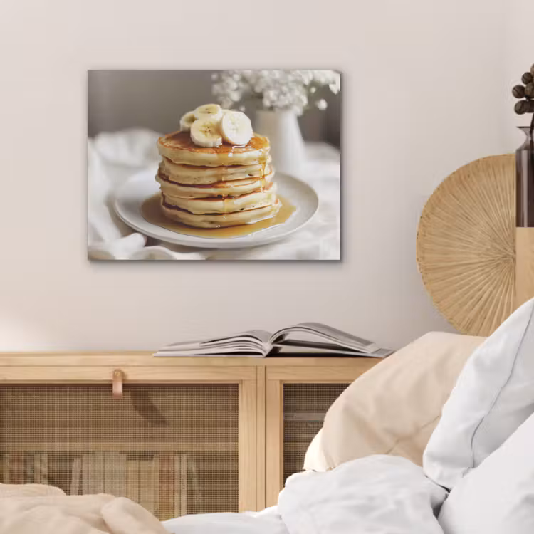 Pannenkoeken - Banaan - Siroop - Wit - Beige PET vilt klein -sfeer3